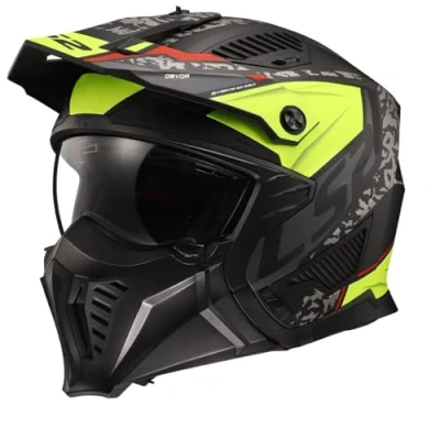 Imagen de LS2, Casco Moto Jet/Modular Drifter DEVOR Matt Black H V Yellow, L