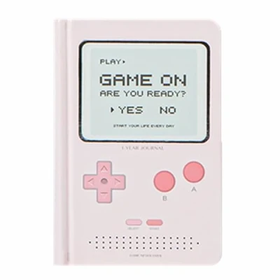 Imagen de Agenda diaria de 365 días, tamaño A6, sin fecha, mini cuaderno citas, con diseño juegos (rosa)