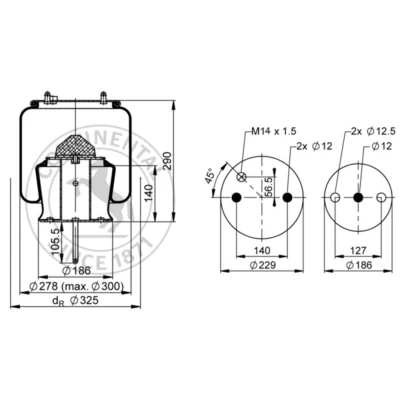Imagen de CONTITECH AIR SPRING 6710 N P01 Fuelle, suspensión neumática