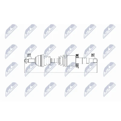 Imagen de NTY NPW JG 001 Árbol de Transmisión Eje delantero, derecha Caja cambios manual, automática JAGUAR: X Type Berlina