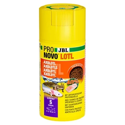 Imagen de JBL PRONOVO LOTL Grano, Alimento Principal para Axolotl de 3 10 cm, dosificador Clic, gránulos piensos Peces, Talla S, 100 ml
