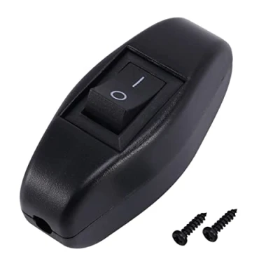 Imagen de Peowuieu Negro Interruptor de Boton Encendido apagado 6A / 250VAC 10A 125VAC para Dormitorio