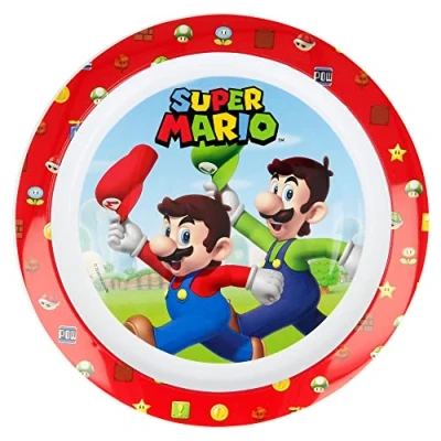 Imagen de Plato infantil reutilizable de plástico apto para microondas Super Mario