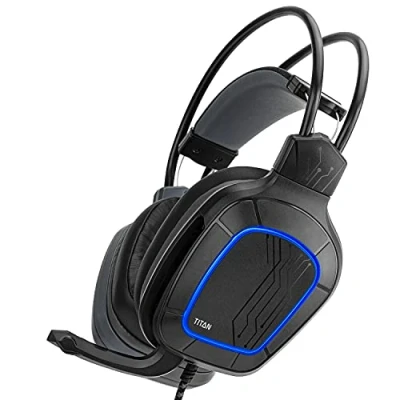 Imagen de NITHO Titan Auriculares Gaming con Sonido Envolvente 7.1 para PC/PS4/PS5, Micrófono Omnidireccional y Luz Multiefecto RGB, Controlador de 50 mm Diadema Ligera Negro