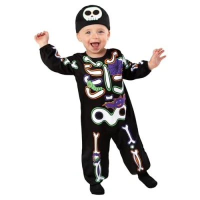 Imagen de Morph Disfraz Esqueleto Bebe, Niño, para Halloween Talla T2