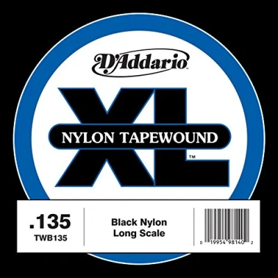 Imagen de D&#039;Addario TWB135 Nylon Tape Wound Bass Guitar Single String, .135