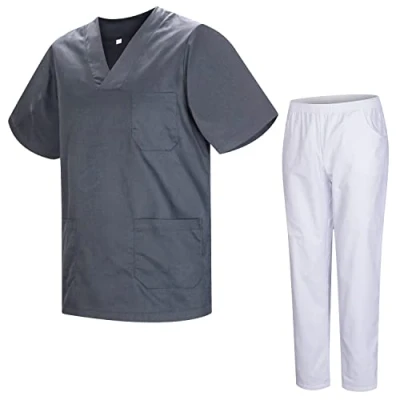 Imagen de MISEMIYA Uniforme Sanitario Unisex Uniformes Sanitarios MÉDICOS con Pantalon BLANCO 817 8312 L, Gris