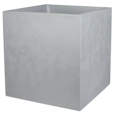 Imagen de EDA Maceta Cuadrada de 50 cm, 57 L, decoración hormigón, Doble Pared, Zona retención Agua, 49,5 x Color Gris