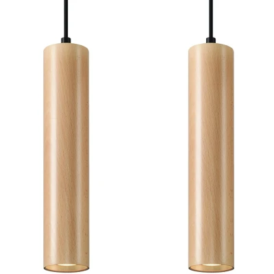 Imagen de Lámpara colgante Sollux G9 de sobremesa Lámparas colgantes y luminarias techo LINO madera natural Casquillo GU10