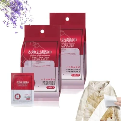 Imagen de Toallitas Quitamanchas Húmedas, para Ropa, Quitamanchas, Ropa de Aceite, Tela, etc. (2pcs)