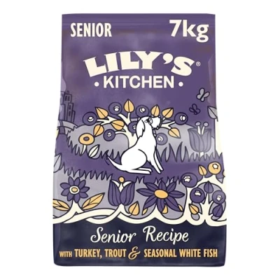 Imagen de Lily&#039;s Kitchen Completo Pienso Seco para Perros Senior mayores de 8+, con Pavo y Trucha, 7 kg