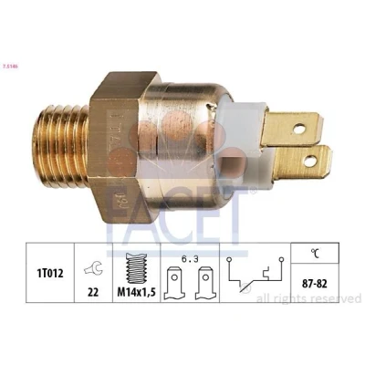 Imagen de FACET 7.5146 Interruptor de temperatura, ventilador del radiador M14x1,5 Made in Italy OE Equivalent VOLVO: 340 360 Berlina