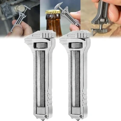 Imagen de Mini Multitool Wrench Compact Titanium Multitool, Adjustable Size Small Alloy Multi Tool for Everyday Prep, (2 Pcs)