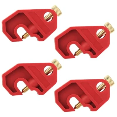 Imagen de QWORK 4 Piezas Master Lock, Dispositivo Universal de Bloqueo Disyuntor en Miniatura con Tornillo