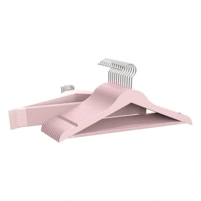 Imagen de COM FORT HOUSE Percha de Resina para Ropa Color Rosa Resistente con Muescas Antideslizantes 45cm Pack 24 Unidades