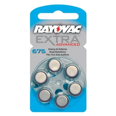 Imagen de 120 Pilas auditivas Rayovac 675 Extra Advanced/Pila auditiva PR44 / para audífonos 675AE,A675,DA675,P675,PR675H