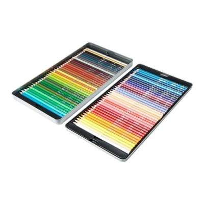 Imagen de Amazon Basics Lápices de Colores en caja lata, Paquete 72, surtidos