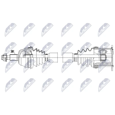 Imagen de NTY NPW VW 203 Árbol de Transmisión Eje delantero, izquierda 520mm automática VOLKSWAGEN: Golf 4, 4 Variant, AUDI: A3 Hatchback