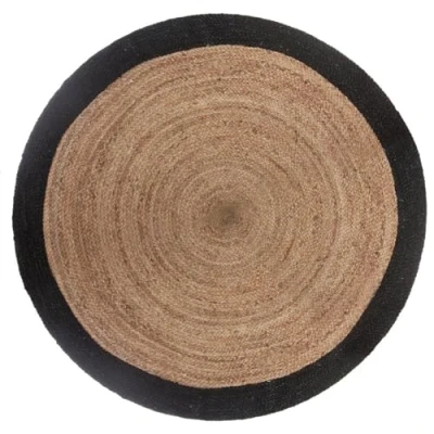 Imagen de Atmosphera Alfombra de yute borde negro D. 120 cm