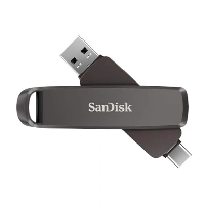 Imagen de SanDisk Extreme Pro Dual Drive 1 TB, Memoria Flash con Conectores USB Type C y A Reversibles, Velocidades hasta 1000 MB/s, Cifrado de Datos, copias Seguridad automáticas, diseño metálico
