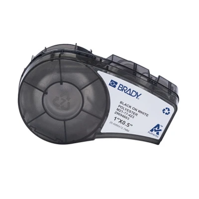 Imagen de M210 LAB Brady M21 17 423 cinta poliéster negro sobre blanco 25,40 mm x 12,70 (original)