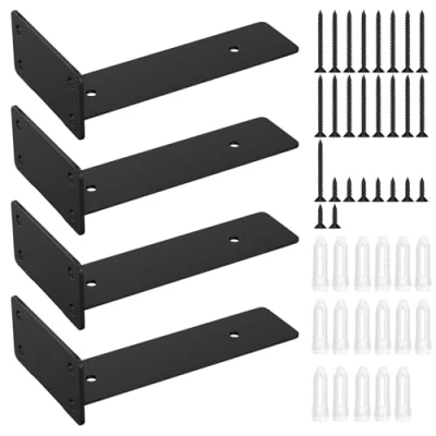Imagen de Chiluxendo 4 Piezas Escuadras para Estanterias, Soporte Estanteria Baldas Pared, Soportes Estantes Invisible, Estanterías Flotante, de Estante en L Alta Resistencia
