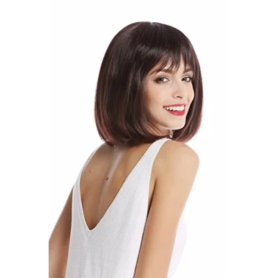 Imagen de WIG ME UP YZF 4366 2/33 Peluca mujer pelo liso largo mediano peinado Longbob raya de medio color mezclado marrón mahagoni