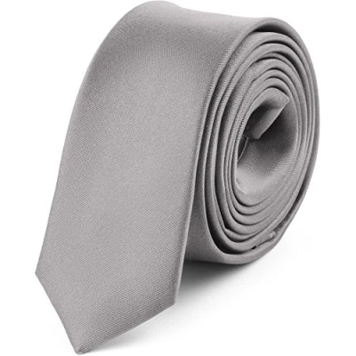 Imagen de Ladeheid Corbatas Estrechas Diversidad de Colores Accesorios Ropa Hombre SP 5 (150cm x 5cm, Plata)