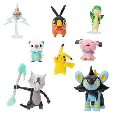 Imagen de Jazwares PKW Multipack de Figuras Batalla (8PK: Tepig, Oshawott, Snivy con Soporte, Rotom Pikachu #5, Snubull, Alolan Marowak, Luxio) W12