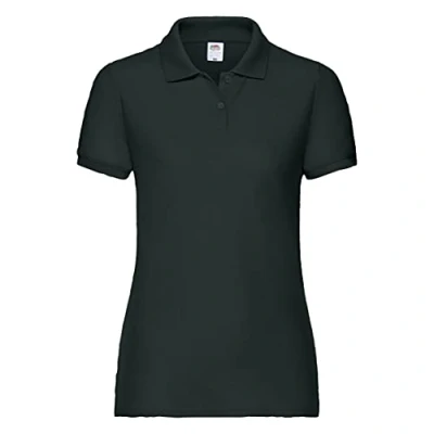 Imagen de Fruit of the Loom Polo de Manga Corta 65/35 para Mujer (Extra Grande (XL)/Negro)
