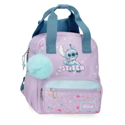 Imagen de Joumma Disney Lovely Stitch Mochila Escolar Adaptable a Carro Morado 23x28x10 cms Poliéster 6,44L