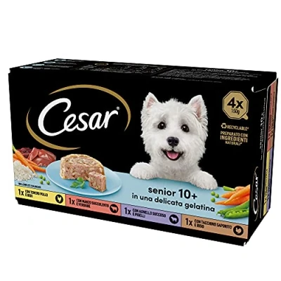 Imagen de Cesar Senior 10+ Comida para Perros Mayores, selección surtida, 150 g, 24 bandejas 3600 g