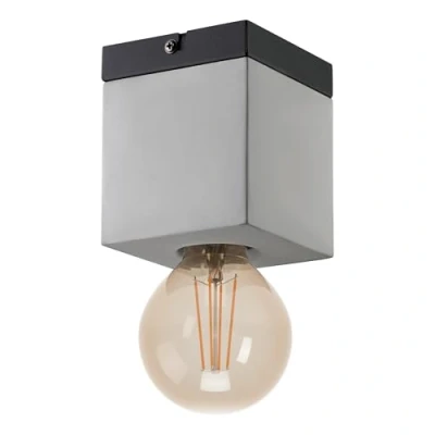 Imagen de EGLO lámpara de techo Prestwick 3, iluminación 1 luz, industrial, luz salón hormigón en gris y metal negro, casquillo E27