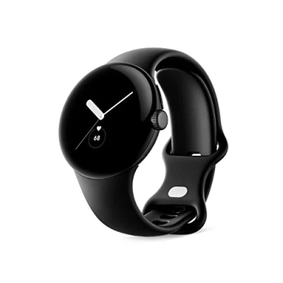 Imagen de Google Pixel Reloj Inteligente Android con Seguimiento de Actividad Fitbit frecuencia cardíaca Caja Acero Inoxidable Negro Mate Banda Activa obsidiana WiFi
