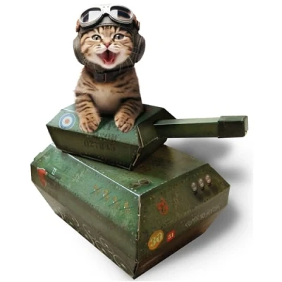 Imagen de SUCK UK Casa de Juego para Gatos Tanque Cartulina, Green, 1 Unidad (Paquete 1)