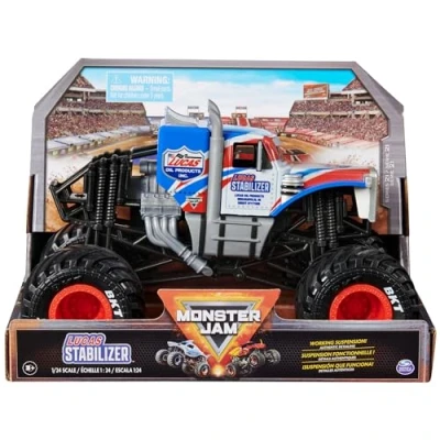 Imagen de Monster Jam, Camión Monstruo estabilizador Oficial Lucas, vehículo Fundido a presión coleccionista, Escala 1:24, Juguetes para niños y niñas de 3 años en adelante