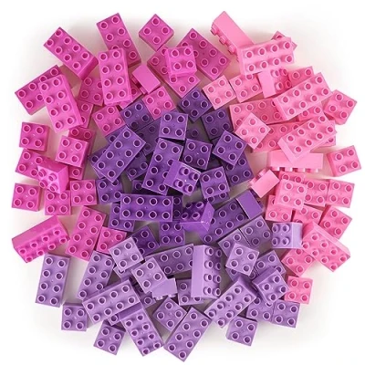 Imagen de Strictly Briks Set n. 2 de Ladrillos Big para Construir 108 Piezas Compatible con Todas Las Grandes Marcas Tacos Rosa, Lila, Lavanda, Magenta