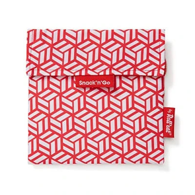 Imagen de Roll&#039;eat ® Porta Sandwich Reutilizable, Bolsa Ecológica sin BPA, Bocadillo de Color Rojo Snack&#039;n&#039;Go Tiles