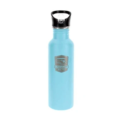 Imagen de BRISA VW Collection Volkswagen Botella de agua acero inoxidable con logotipo vintage y texto T1 Bus 750 ml (Logotipo Vintage/Turquesa)