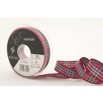 Imagen de Berisfords BF_007622_16_0007_25 Royal Stewart Cinta de tartán, 26 m x 16 mm, Tela, 10.4 1.6 cm
