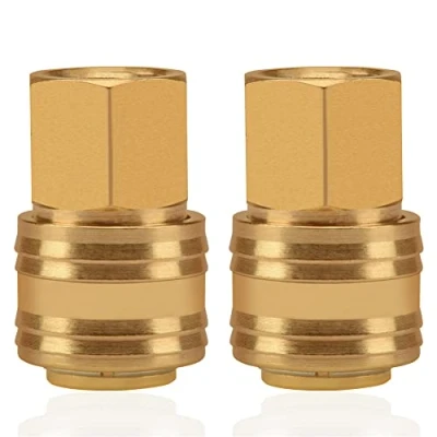 Imagen de 2stk Conectores de línea aire 3/8 pulgadas, accesorios compresor manguera BSP y kit enchufe, conector macho
