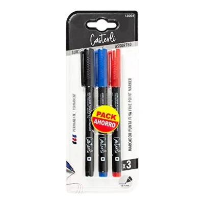 Imagen de Casterli Rotuladores Permanentes Punta Fina 0,4 mm (0,4 mm, Surtido 3 unidades)
