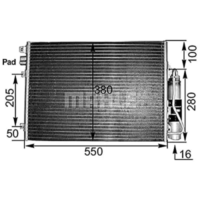 Imagen de MAHLE ORIGINAL AC 303 000S Condensador con secador 12 8,4 509, 550 RENAULT: CLIO 2, Kangoo I, I Express