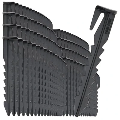 Imagen de com four® Clavos de Tierra 200x para Fijar Cables cortacésped robóticos Anclaje Hecho plástico con púas Duradero y Resistente a los Rayos UV (200 Piezas Negro)