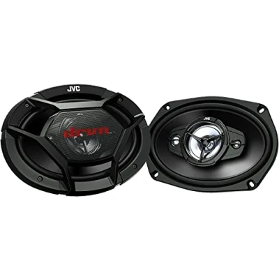 Imagen de JVC CS DR6930 Altavoces Coaxiales de 3 vías 15 x 23 cm para el coche con Sonido Envolvente. Woofer Cono Carbono y Mica, Medios Tweeter Balanceado. Color Negro