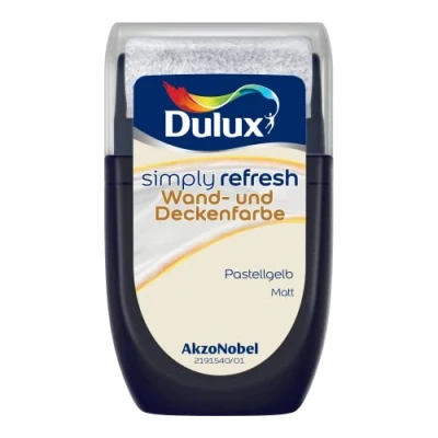 Imagen de Dulux Simply Refresh Pintura para paredes y techos, color amarillo pastel, 30 ml