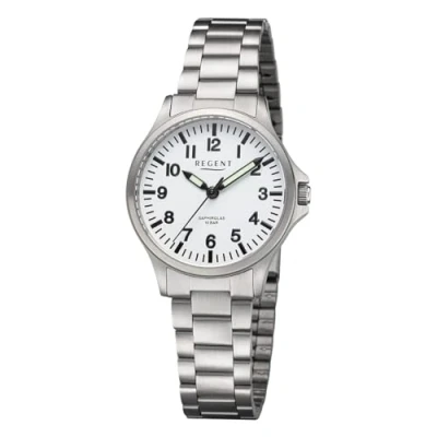 Imagen de REGENT Reloj de mujer titanio con correa eslabones, 32 mm, analógico, 10 ATM, cristal zafiro 3287.90.99, Cinta blanco, Pulsera