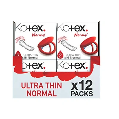 Imagen de Kotex Ultra Thin Pad normales 12 paquetes (16 almohadillas por paquete)
