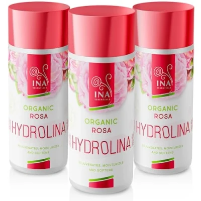 Imagen de Aqua de Rosas Organica InaEssentials Hydrolina, tónico hidratante para pieles secas rostro y cuerpo, cuidado la piel Hydrolato