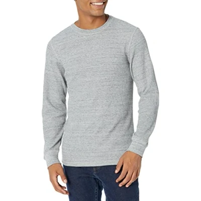 Imagen de Amazon Essentials Camisa de Panal Abeja Manga Larga con Ajuste Entallado Hombre, Gris Claro Mezcla, S